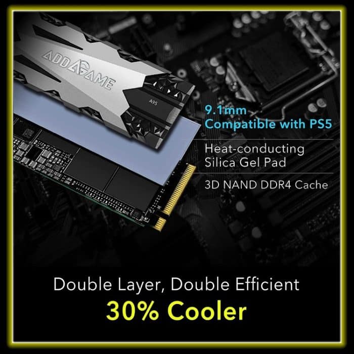 حافظه اس اس دی ADDLINK ADDGAME A95 - سری A - دارای هیت سینک - مخصوص PS5 - دو ترابایت